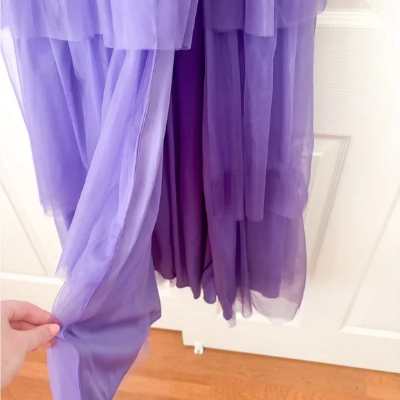 Purple RuffleProm Dress - Picture 3 of 5